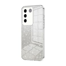 Custodia per telefono elettrolitica in polvere glitterata sfumata per vivo S16e / V27e (trasparente)