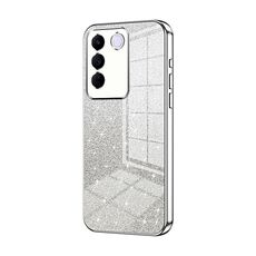 Custodia per telefono elettrolitica in polvere glitterata sfumata per vivo S16e / V27e (Argento)