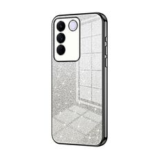 Custodia per telefono elettrolitico in polvere glitterata sfumata per vivo S16e / V27e (nero)