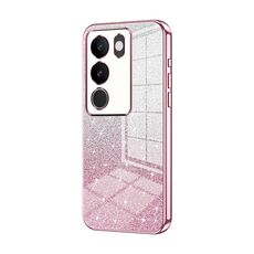 Per vivo S17 / S17 Pro / S17t / V29 Custodia per telefono elettrolitica con polvere glitterata sfumata (rosa)