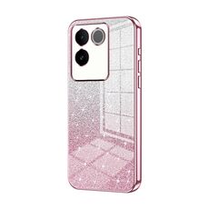 Custodia per telefono elettrolitico in polvere glitterata sfumata per vivo S17e / iQOO Z7 Pro (rosa)