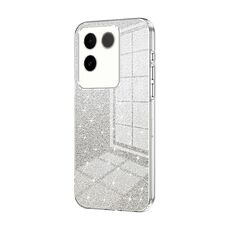 Per vivo S17e / iQOO Z7 Pro Custodia per telefono elettrolitica in polvere glitterata sfumata (trasparente)