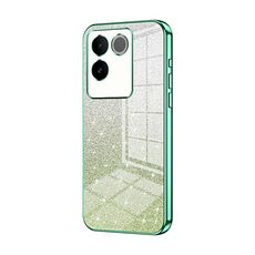 Custodia per telefono elettrolitico con polvere glitterata sfumata per vivo S17e / iQOO Z7 Pro (verde)