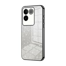 Custodia per telefono elettrolitico in polvere glitterata sfumata per vivo S17e / iQOO Z7 Pro (nero)