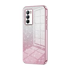 Custodia per telefono elettrolitico in polvere glitterata sfumata per vivo T1 / iQOO Neo5 SE (rosa)