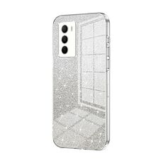 Custodia per telefono elettrolitico in polvere glitterata sfumata per vivo T1 / iQOO Neo5 SE (trasparente)