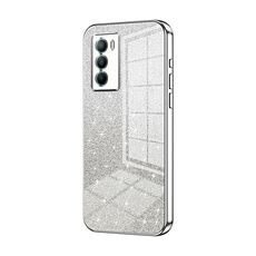 Custodia per telefono elettrolitico in polvere glitterata sfumata per vivo T1 / iQOO Neo5 SE (Argento)