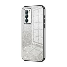 Per vivo T1 / iQOO Neo5 SE Custodia per telefono elettrolitico con polvere glitterata sfumata (nero)