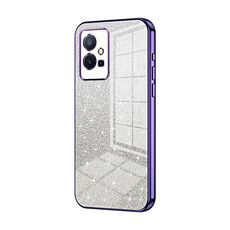 Custodia per telefono elettrolitico in polvere glitter sfumata per vivo T1 5G (viola)