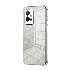 Custodia per telefono elettrolitico in polvere glitter sfumata per vivo T1 5G (argento)