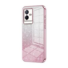 Custodia per telefono elettrolitico in polvere glitter sfumata per vivo T2x (rosa)