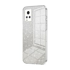 Per vivo V20 Custodia per telefono elettrolitica in polvere glitterata sfumata (trasparente)