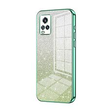 Custodia per telefono elettrolitico in polvere glitter sfumata per vivo V20 (verde)