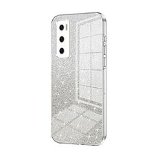 Per vivo V20 SE / Y70 Custodia per telefono elettrolitica in polvere glitterata sfumata (trasparente)