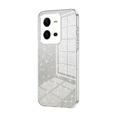 Custodia per telefono elettrolitica in polvere glitterata sfumata per vivo V25 / V25e (trasparente)