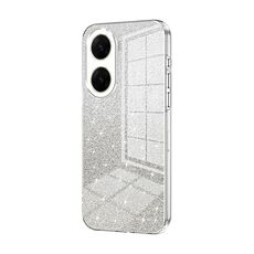 Per vivo V29e Custodia per telefono elettrolitico con polvere glitterata sfumata (trasparente)