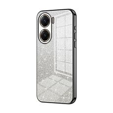 Custodia per telefono elettrolitico in polvere glitter sfumata per vivo V29e (nera)
