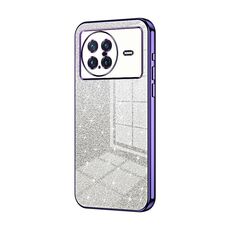 Custodia per telefono elettrolitico in polvere glitter sfumata per vivo X Note (viola)