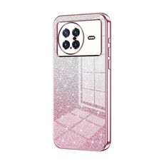 Custodia per telefono elettrolitico in polvere glitter sfumata per vivo X Note (rosa)
