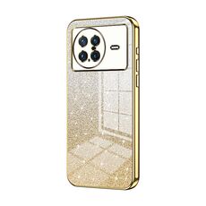 Custodia per telefono elettrolitico in polvere glitter sfumata per vivo X Note (oro)