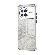 Custodia per telefono elettrolitico in polvere glitter sfumata per vivo X Note (argento)
