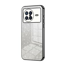 Custodia per telefono elettrolitico in polvere glitter sfumata per vivo X Note (nera)