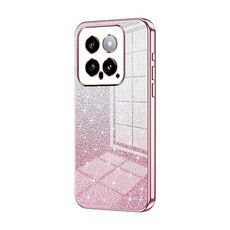 Per Xiaomi 14 Custodia per telefono elettrolitico in polvere glitter sfumata (rosa)