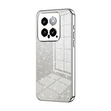 Per Xiaomi 14 Custodia per telefono elettrolitico in polvere glitter sfumata (argento)