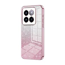 Per Xiaomi 14 Pro Custodia per telefono elettrolitico con polvere glitter sfumata (rosa)