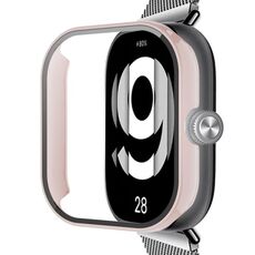 Per Redmi Watch 4 PC + custodia protettiva per orologio integrata in vetro temperato (rosa)