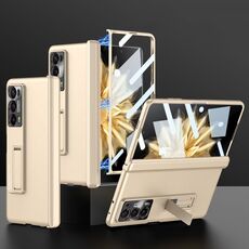 Custodia per telefono all-inclusive con cerniera pieghevole magnetica integrata per Honor Magic V2 GKK (oro)