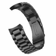 Per Huawei Watch GT 4 46mm Cinturino per orologio in acciaio inossidabile con fibbia piatta curva a tre ceppi (nero)