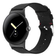 Per Google Pixel Watch 2 / Pixel Watch Cinturino in tela di nylon (nero)