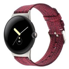 Per Google Pixel Watch 2 / Pixel Watch Cinturino in tela di nylon (rosso)