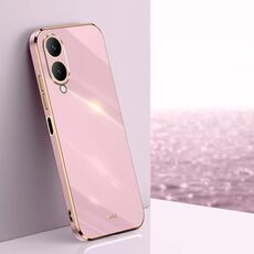 Per vivo Y17S 4G XINLI Straight Edge 6D Placca Custodia in TPU per telefono (Viola ciliegia)