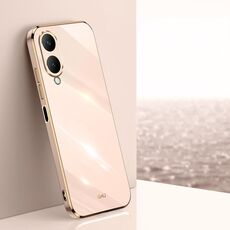 Custodia per telefono in TPU elettrolitico con bordo dritto 6D XINLI per vivo Y17S 4G (rosa)