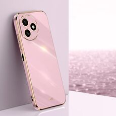 Custodia per telefono in TPU elettrolitico XINLI Straight Edge 6D per Honor X50i+ 5G (viola ciliegia)