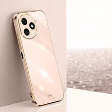 Custodia per telefono in TPU placcato 6D XINLI Straight Edge per Honor X50i + 5G (rosa)