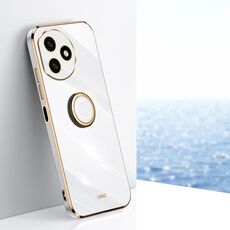 Per Honor X50i + 5G XINLI Straight Edge 6D Placca Custodia per telefono in TPU con supporto ad anello (Bianco)