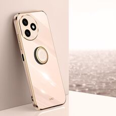 Per Honor X50i + 5G XINLI Straight Edge 6D Placca Custodia per telefono in TPU con supporto ad anello (Rosa)