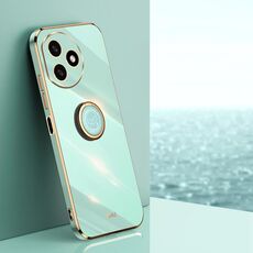 Per Honor X50i + 5G XINLI Straight Edge 6D Placca Custodia per telefono in TPU con supporto ad anello (verde menta)