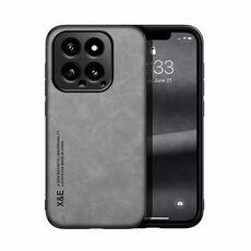 Custodia per telefono posteriore in pelle magnetica Skin Feel per Xiaomi 14 (grigio chiaro)