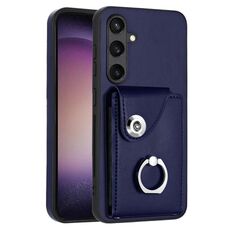 Per Samsung Galaxy S24 5G Custodia per telefono in PU con porta carte per organo (blu)