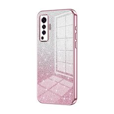 Custodia per telefono elettrolitico in polvere glitter sfumata per vivo X50 (rosa)