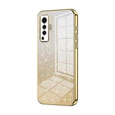 Custodia per telefono elettrolitico in polvere glitter sfumata per vivo X50 (oro)
