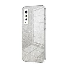 Per vivo X50 Custodia per telefono elettrolitica in polvere glitterata sfumata (trasparente)