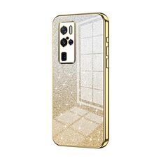 Per vivo X50 Pro+ Custodia per telefono elettrolitico con polvere glitterata sfumata (oro)