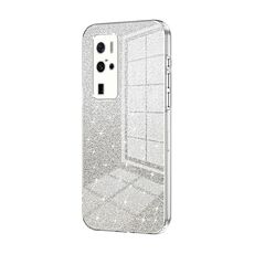 Per vivo X50 Pro+ Custodia per telefono elettrolitico con polvere glitterata sfumata (trasparente)