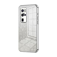 Per vivo X50 Pro+ Custodia per telefono elettrolitico con polvere glitterata sfumata (Argento)