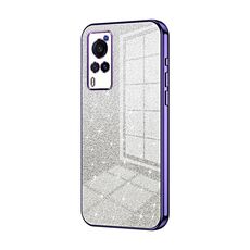 Custodia per telefono elettrolitico in polvere glitter sfumata per vivo X60 (viola)